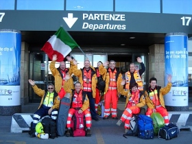 L’équipe italienne de secours d’urgence en partance pour Haïti